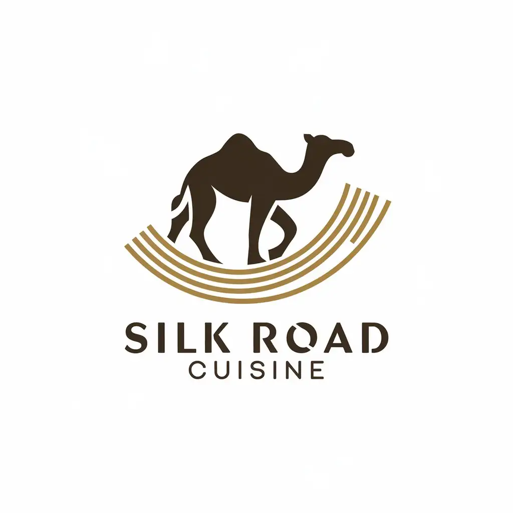 LOGO Design for Silk Road Cuisine Sleek Cultural Fusion with Gold Accents and Minimalist Style