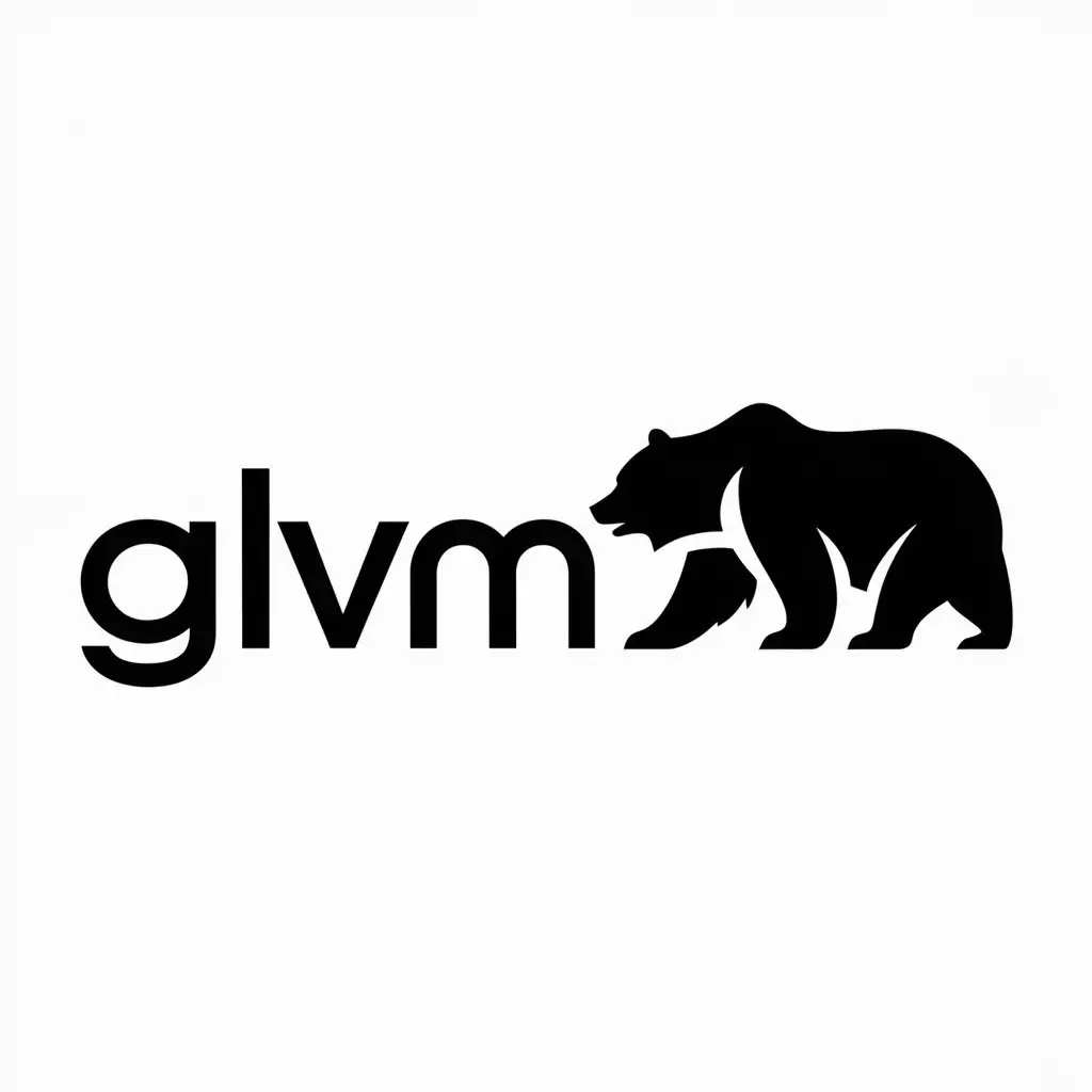 a logo design,with the text "Glvm", main symbol:Bear,Moderate,be used in Others industry,clear background