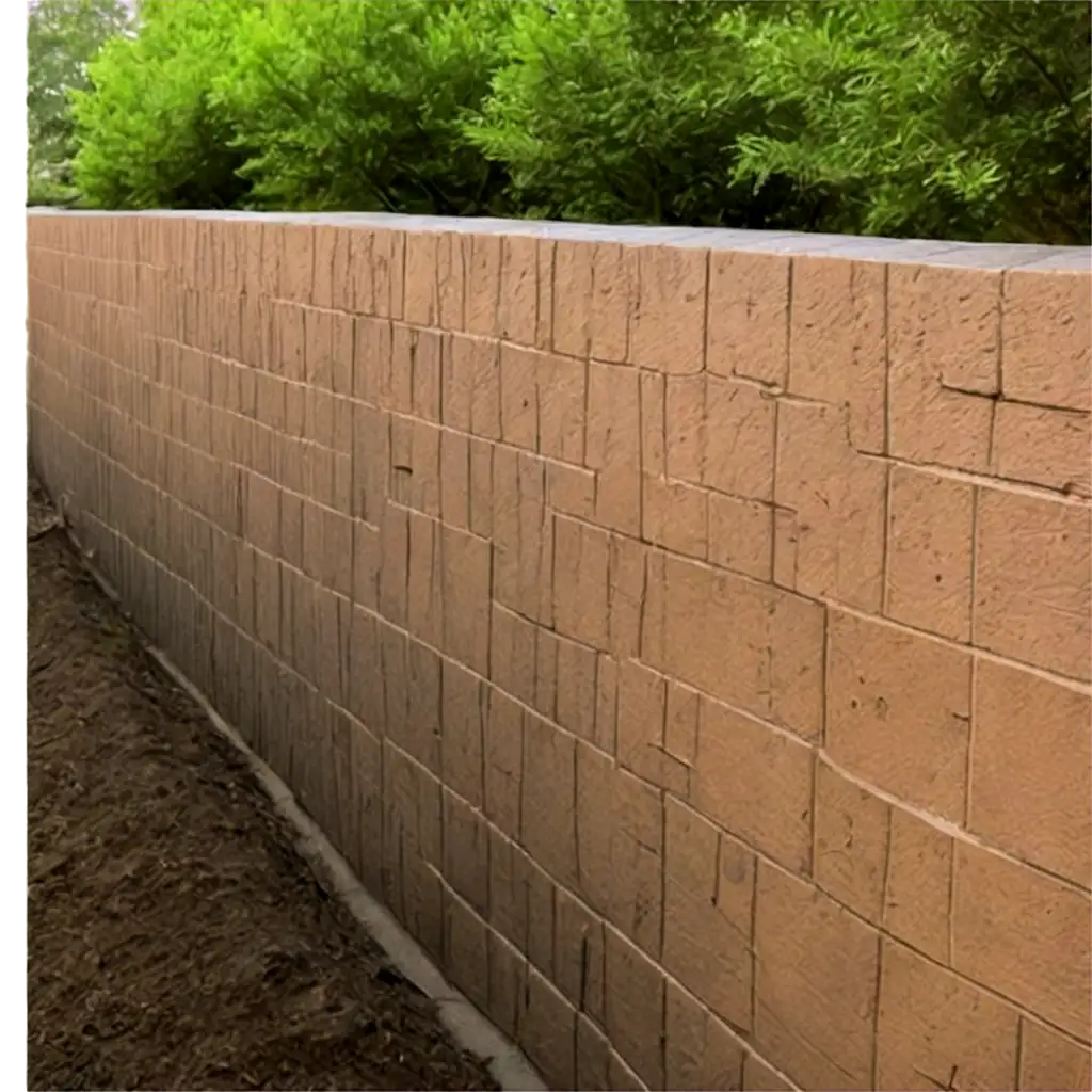 backup vertical retaining wall and horizontal filling