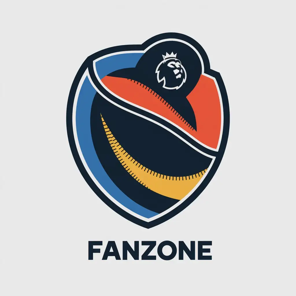 LOGO Design for FANZONE Modern Shield with Football Imagery and BangkokInspired Colors