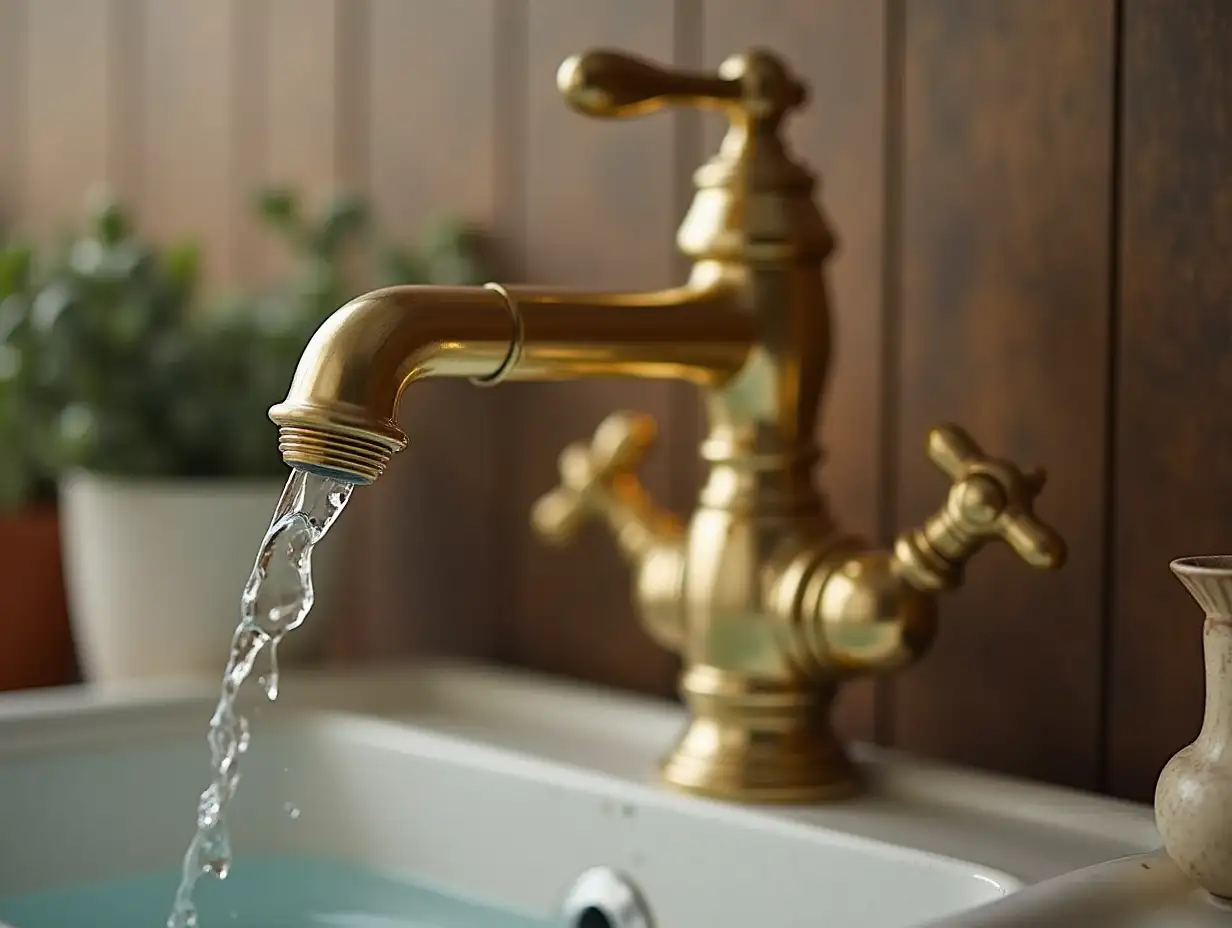 beautiful brass plumbing faucet