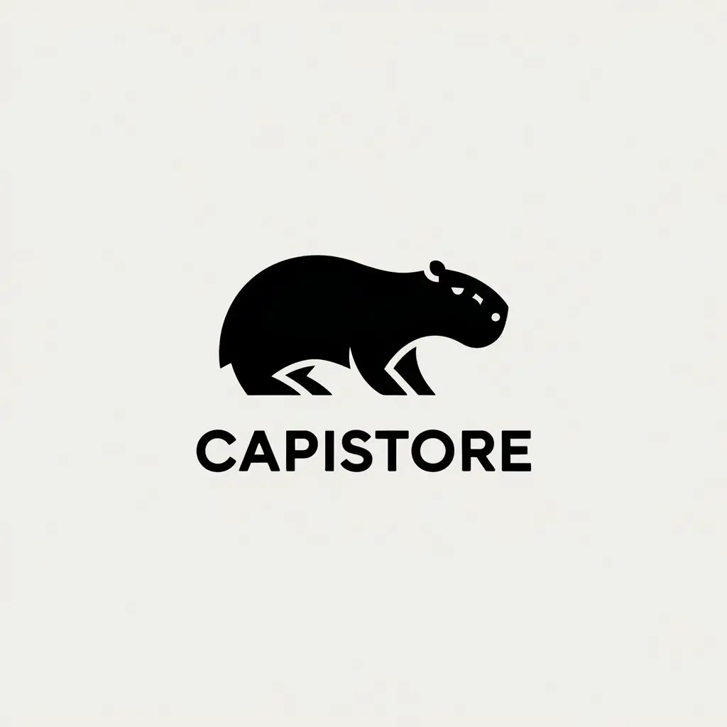 LOGO Design for CapiStore Minimalistic Capybara Symbol with Clear Background