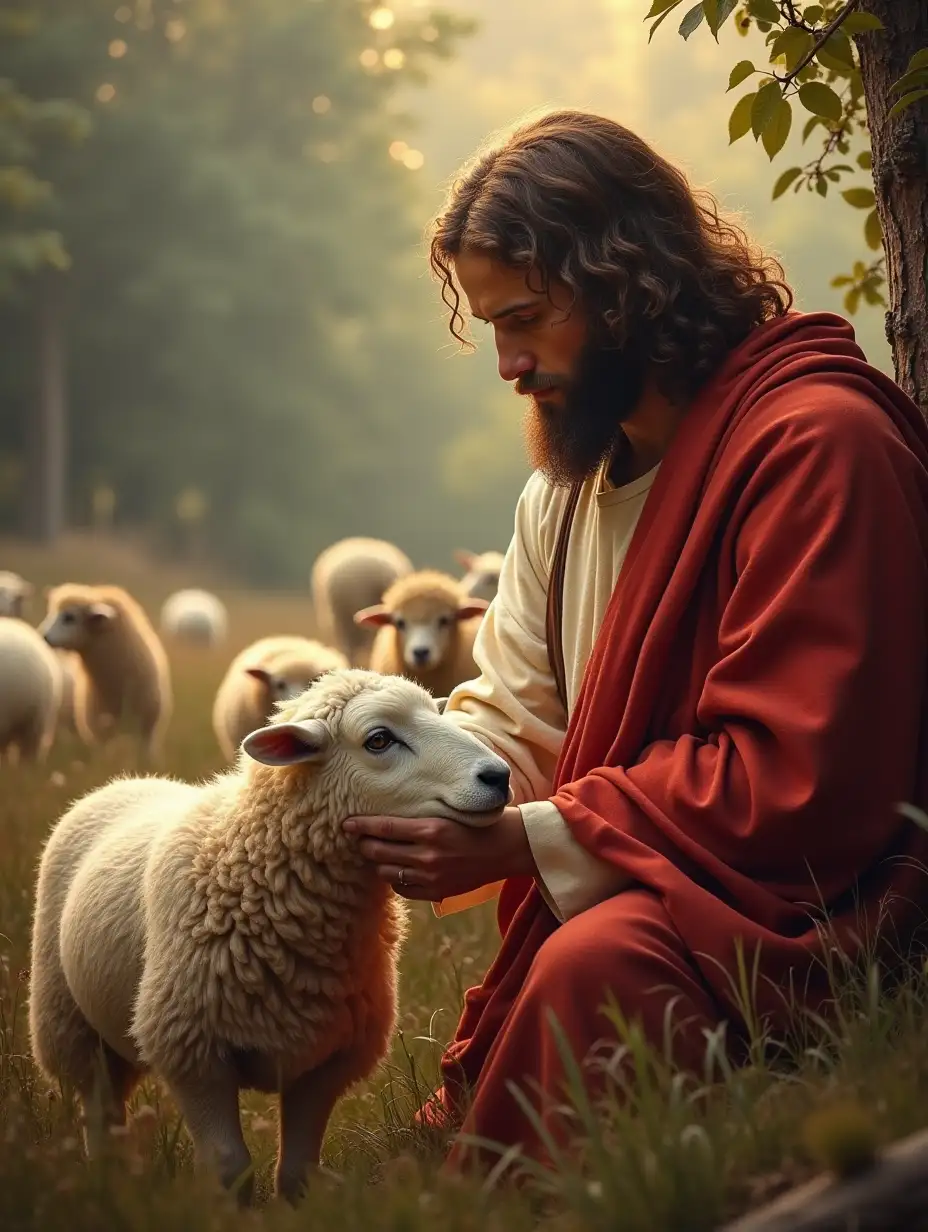 Jesus chirst finding the sheep