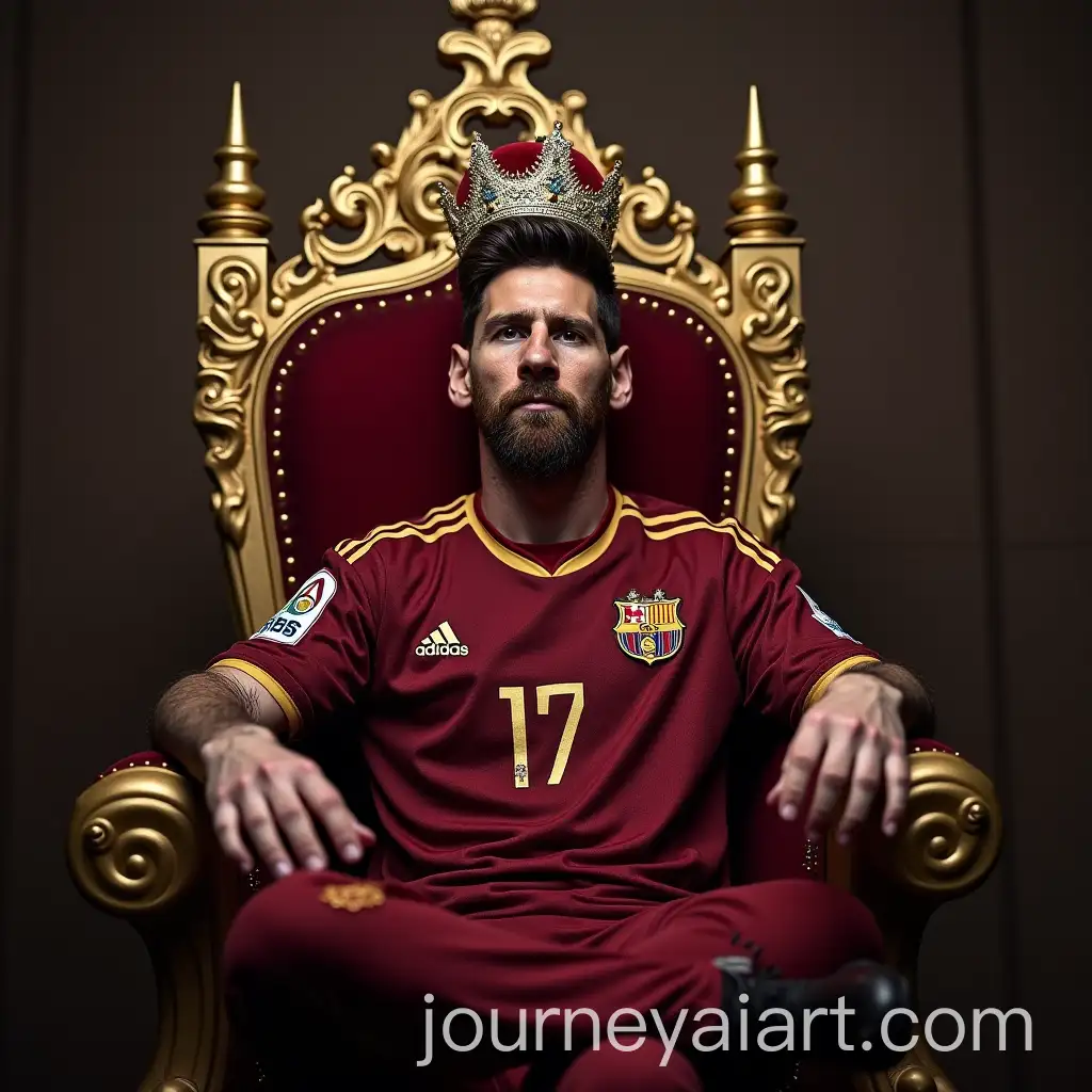 Lionel-Messi-Sitting-on-a-Throne-with-a-Crown