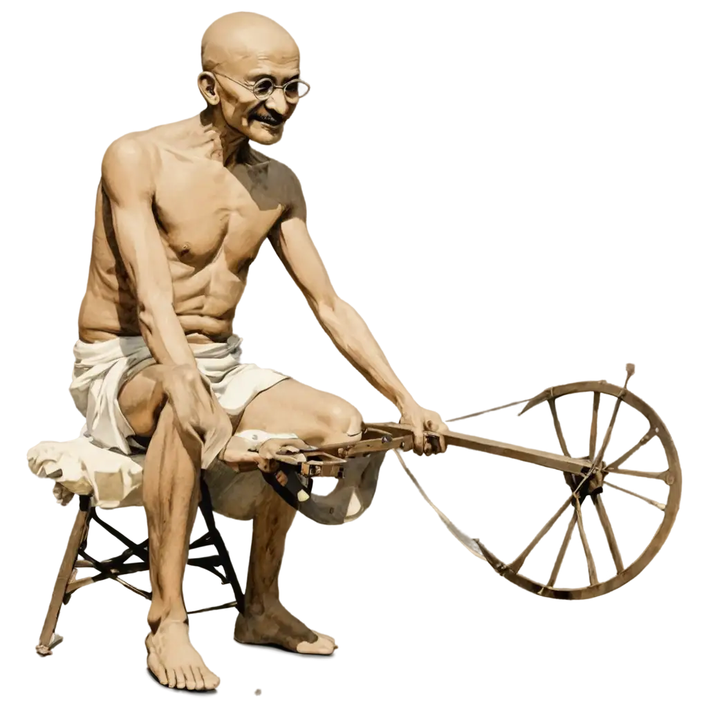 PNG-Image-of-Mahatma-Gandhi-with-Charkha-Symbol-of-Peace-and-Simplicity