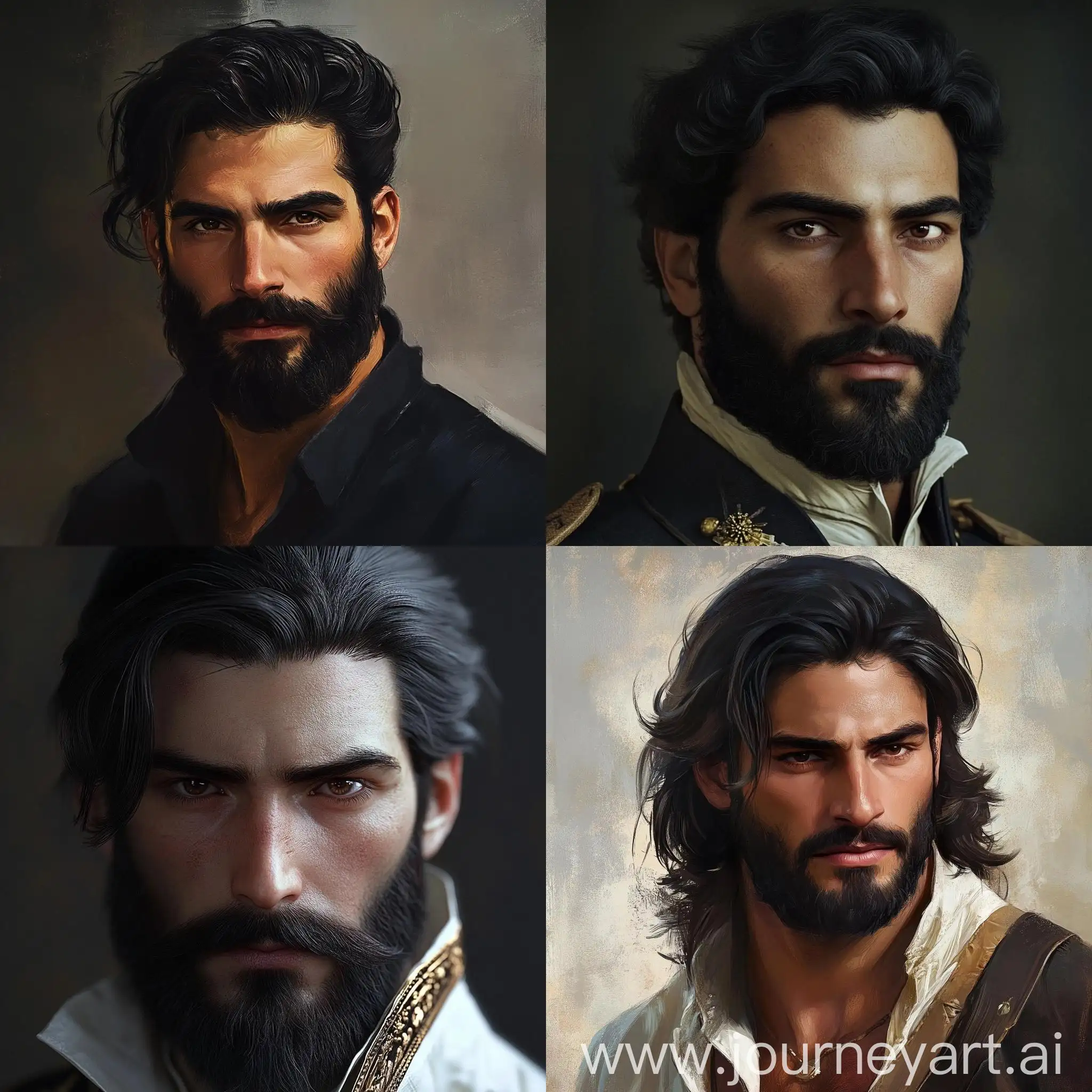 Georgian-Man-with-Black-Hair-Brown-Eyes-and-Neat-Beard-in-V61-Style-Portrait