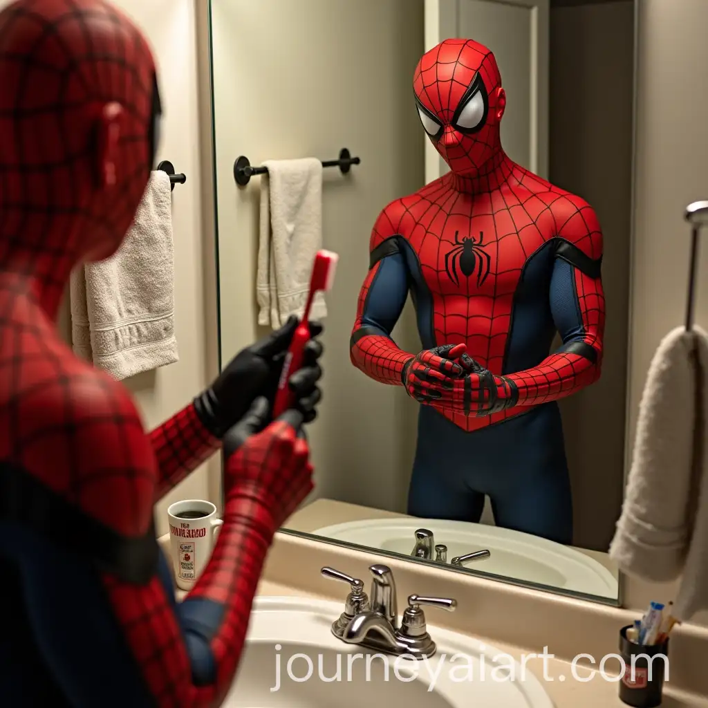 SpiderMans-Morning-Routine-with-Coffee-and-Daily-Bugle-Newspaper