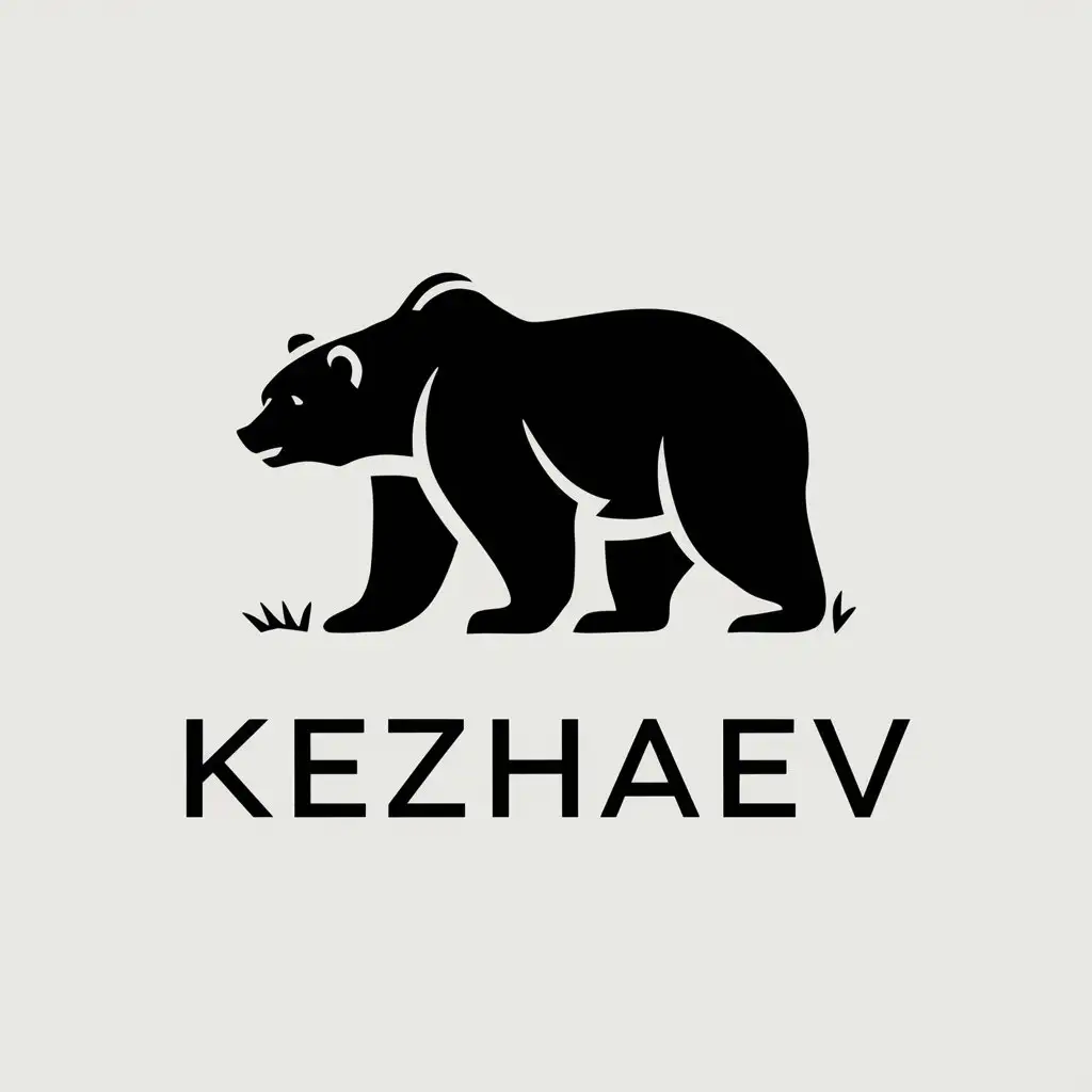 a vector logo design,with the text "KEZHAEV", main symbol:Bear,Moderate,clear background