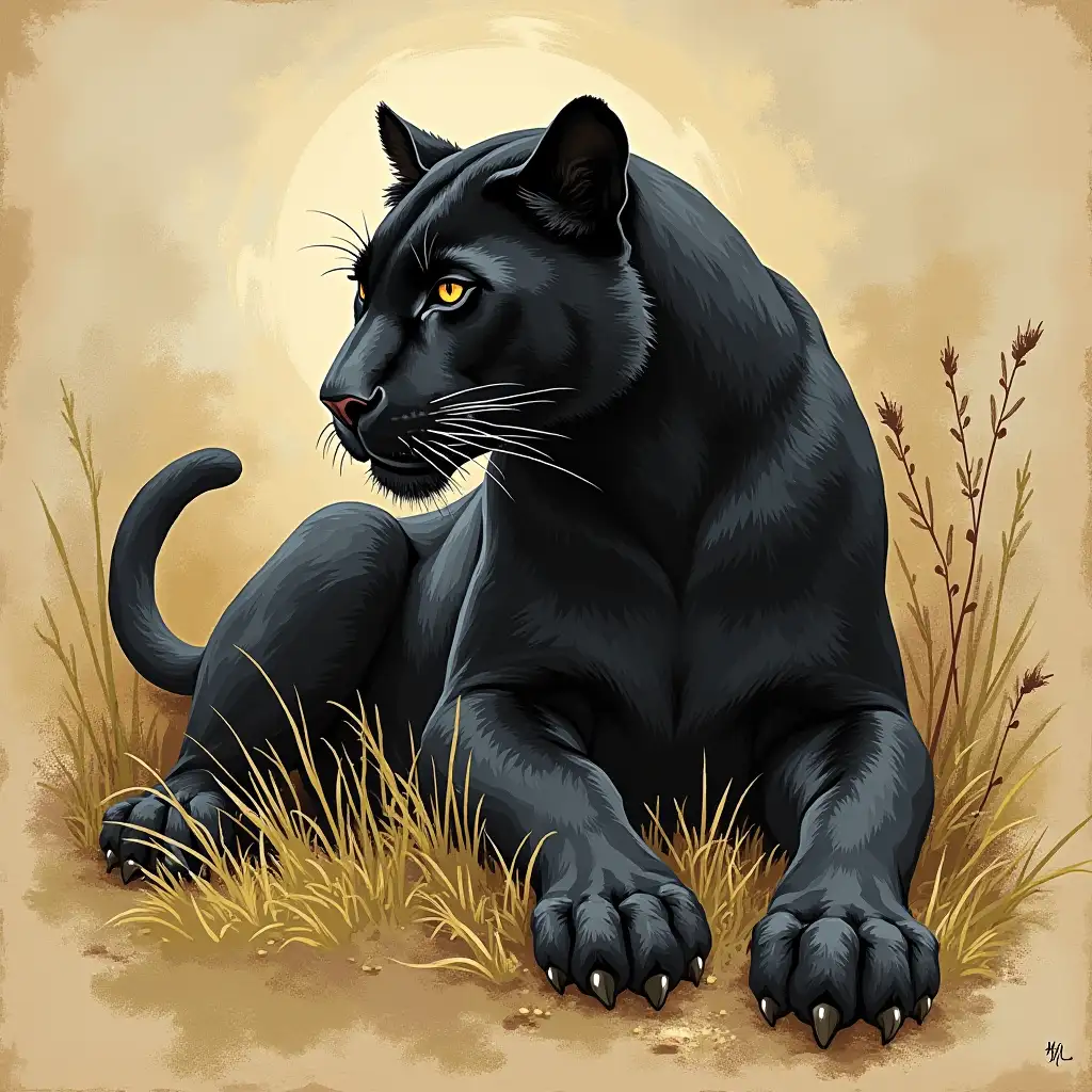 draw a picture of a panther as depicted in the bible and would also cause a person looking at it to feel the body of Christ with love for the Lord.