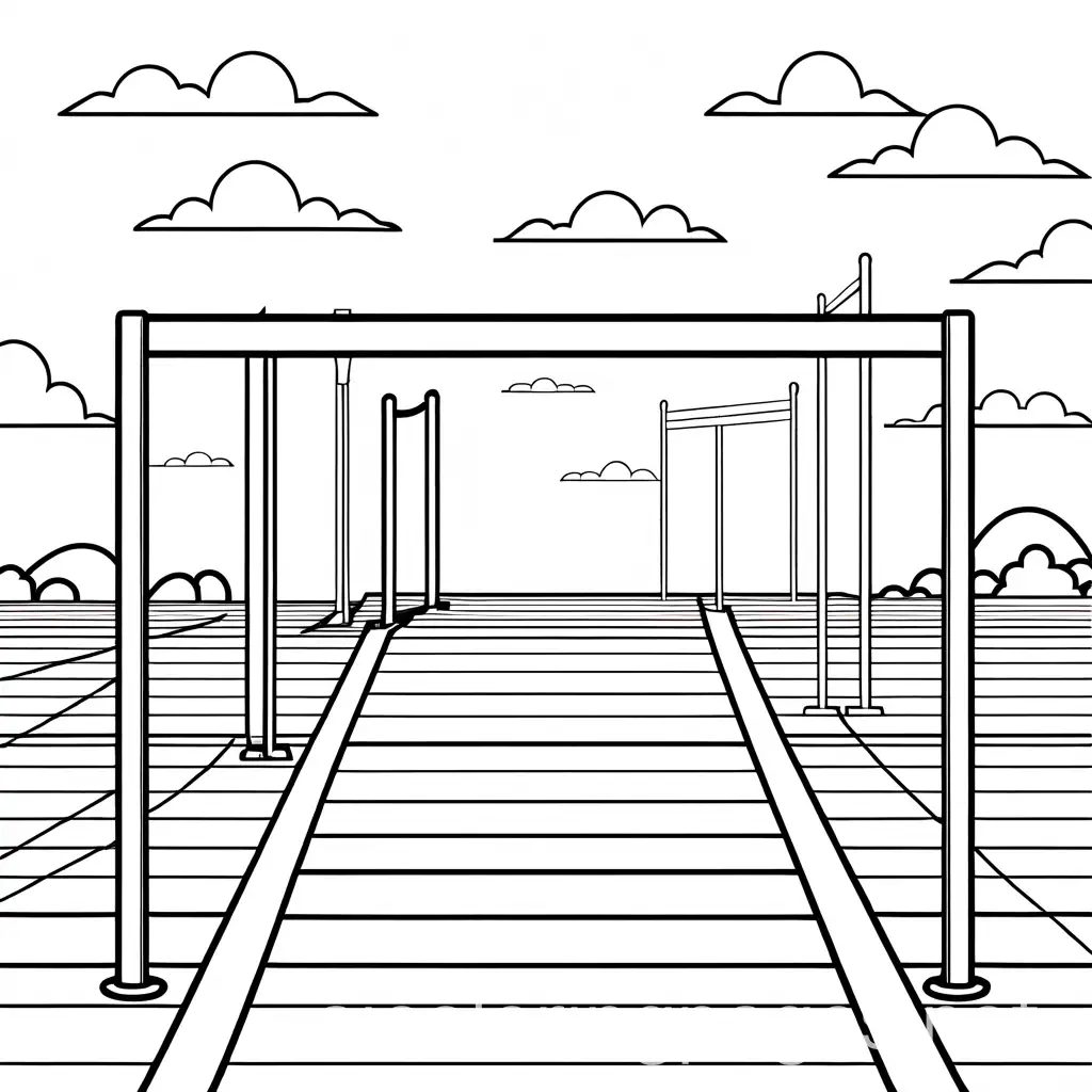 Childrens-Coloring-Page-Featuring-Hurdles-and-Obstacles