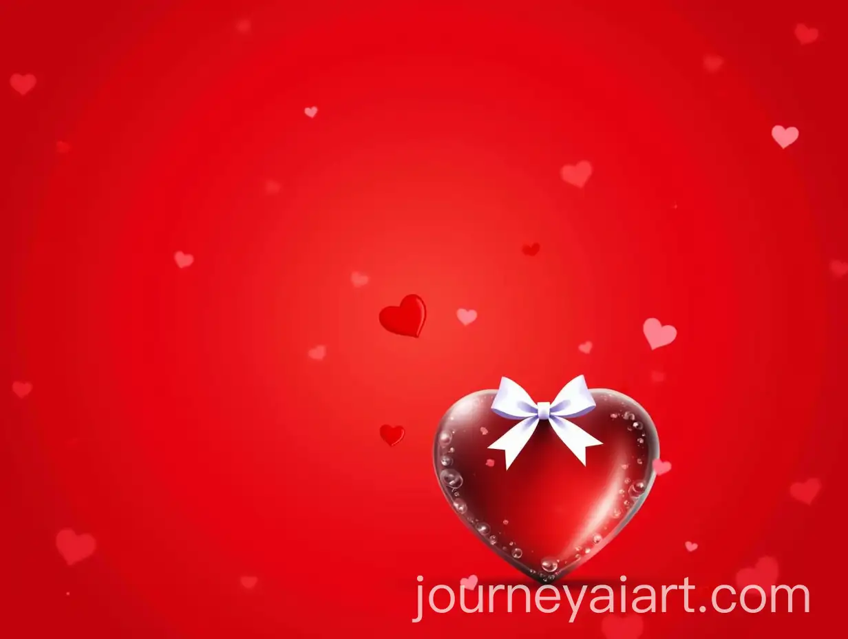 Elegant-Glass-Heart-with-Silk-Bow-on-Romantic-Red-Background