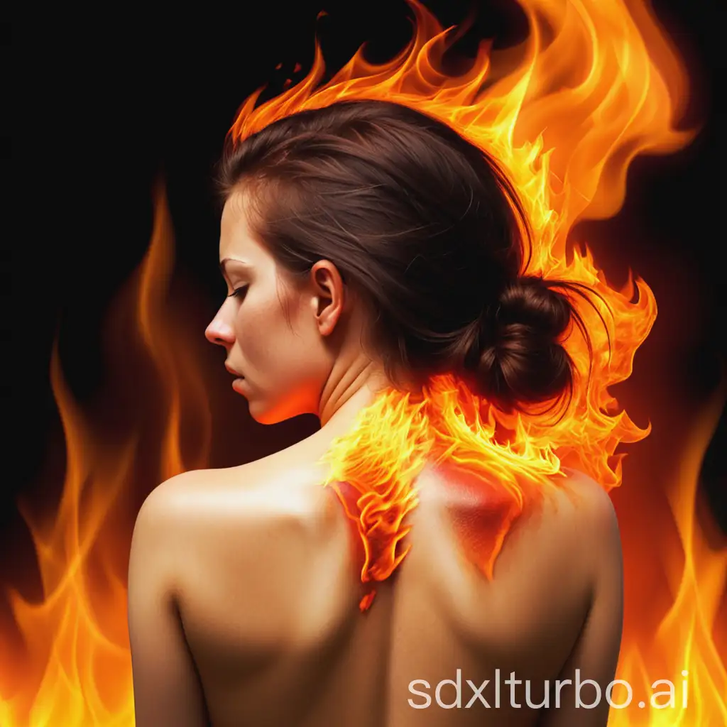 I'm feeling heat on my back, like it's on fire, and I'm very tired.