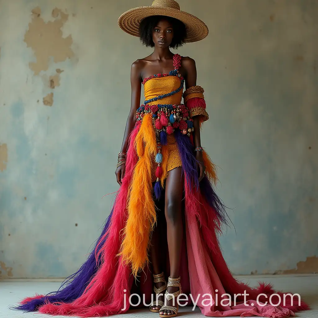 Eccentric-Fashion-Ensemble-with-Asymmetrical-Shawl-Dress-and-Vintage-Accessories