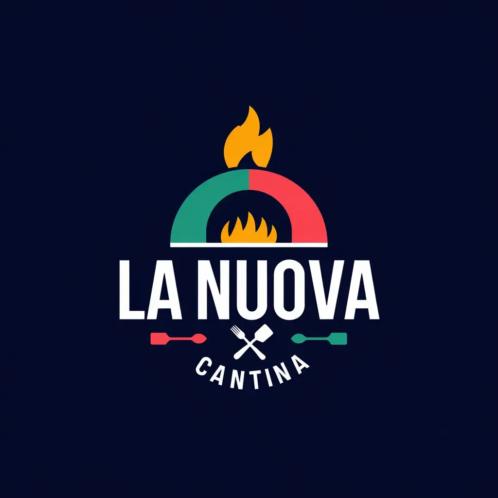 Logo Design for La Nuova Cantina Modern Pizza Oven Theme in Navy Blue and White