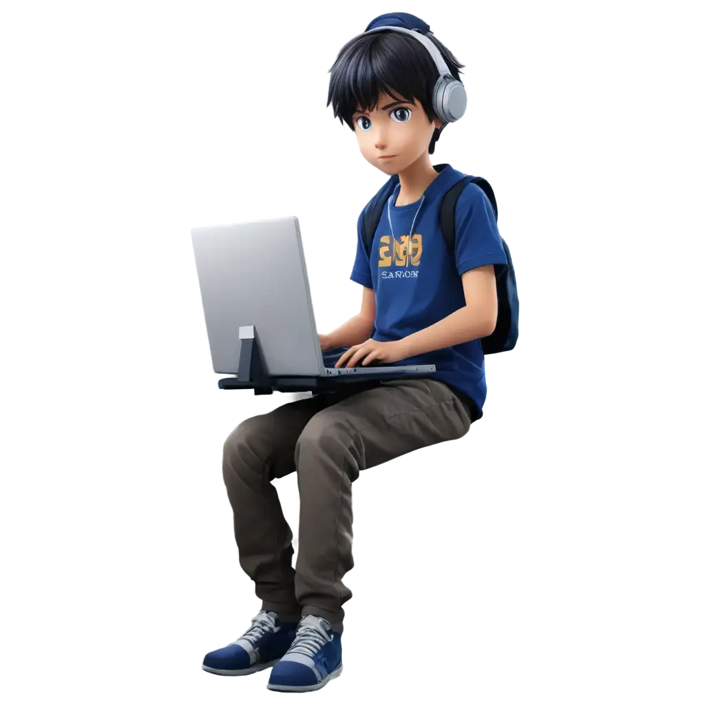 Anime-PNG-Image-of-a-Young-Gamer-with-His-Computer-Illustration-of-Digital-Gaming-Culture