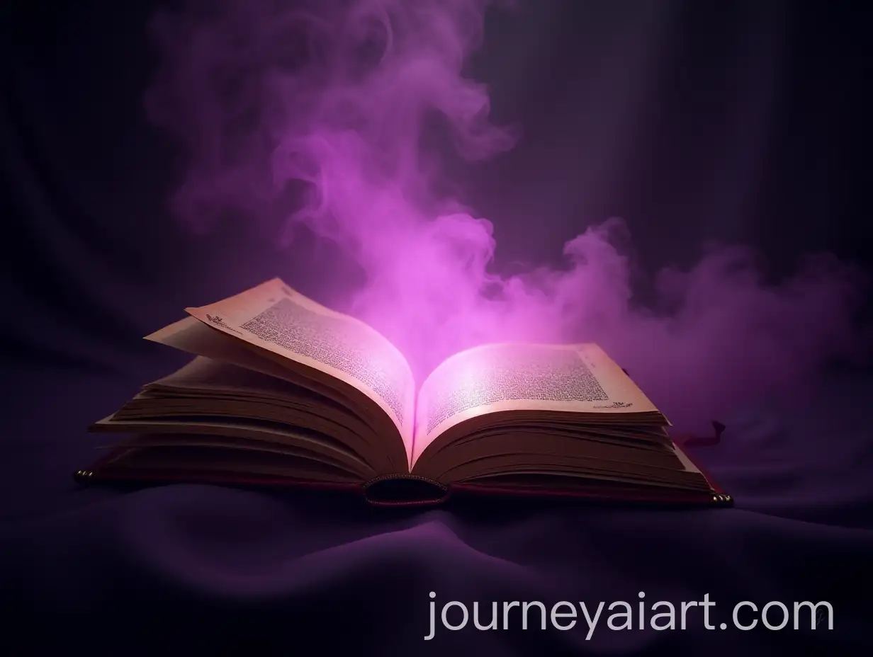 Magical-Book-with-Golden-Binding-and-Mystical-Purple-Smoke