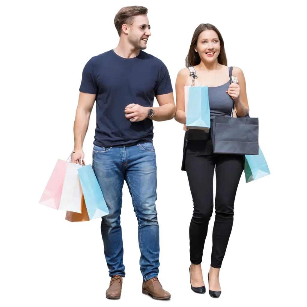 HighQuality-PNG-Image-of-a-Cute-Couple-Shopping-Happily-Embraced