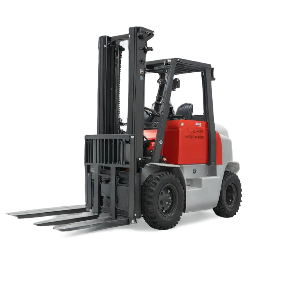 HighQuality-PNG-Image-of-a-Grey-and-Red-Forklift-for-Versatile-Applications