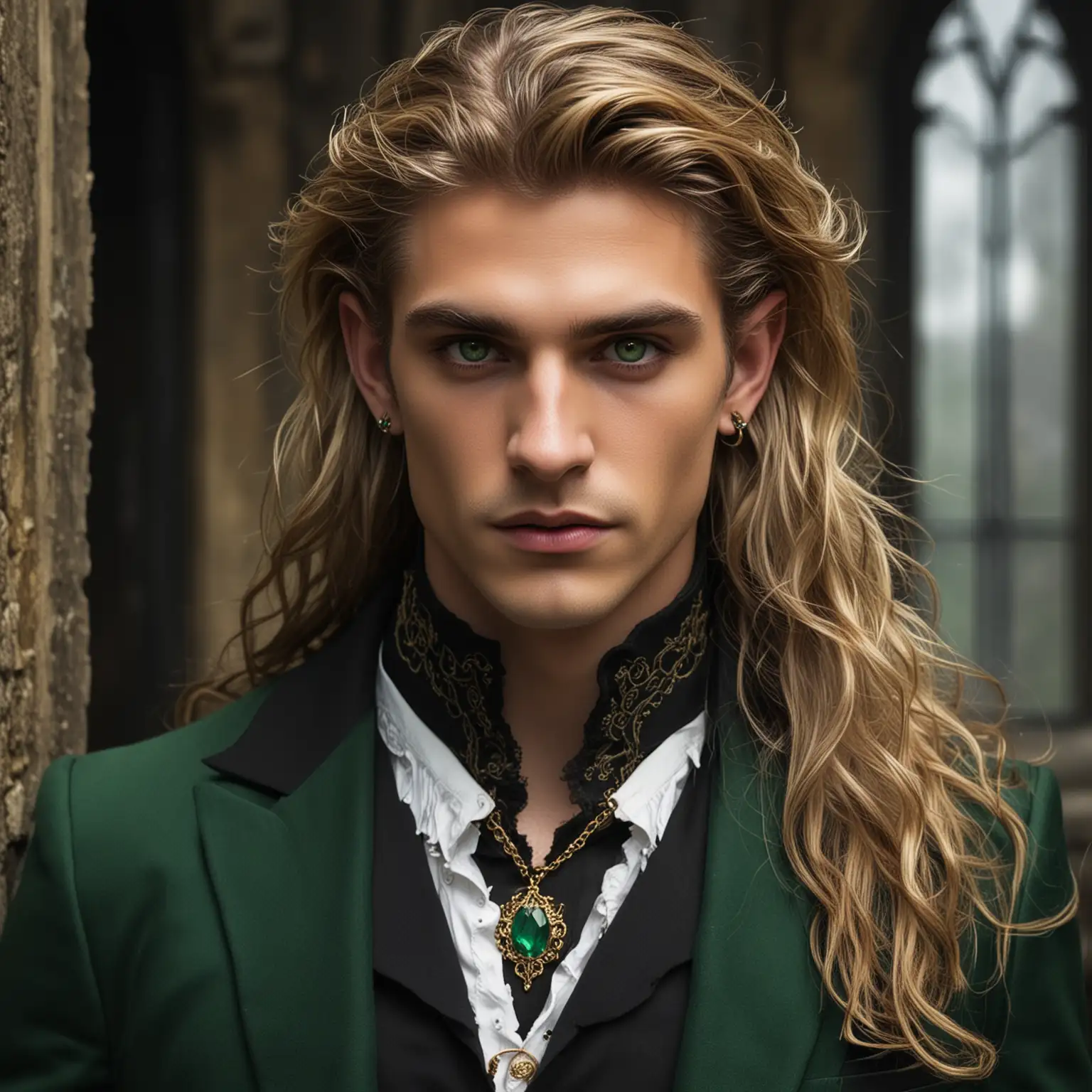 Fantasy Male Elf in Elegant Gothic Mansion Setting