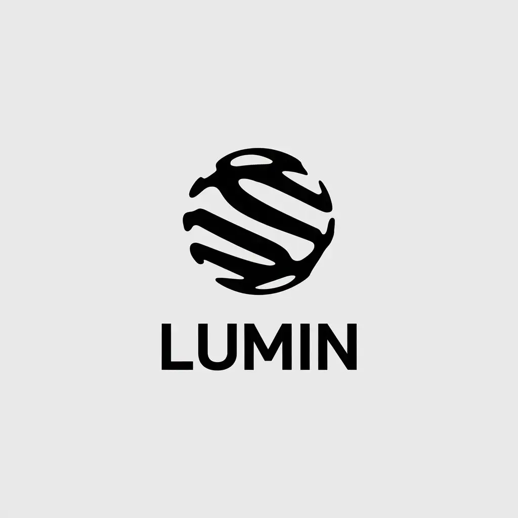 LOGO Design For Lumin Black and White Sphere Icon Y2K Style