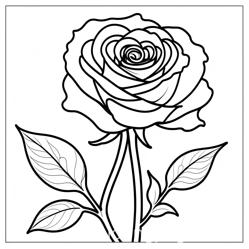 LongStemmed-Rose-Coloring-Page-with-Ample-White-Space