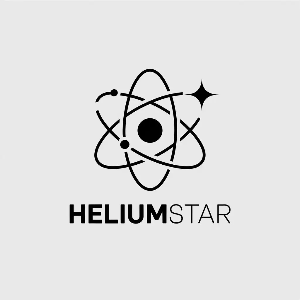 LOGO Design for HeliumStar Atomic Symbol Minimalistic Style for Technology Industry