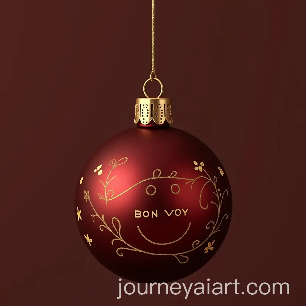 Classic-Dark-Red-Christmas-Ornament-with-BON-VOY-Logo-in-Scandinavian-Style