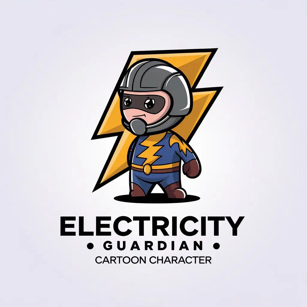 LOGO Design for Electricity Guardian Cartoon Character with Electricity Theme for Technology Industry