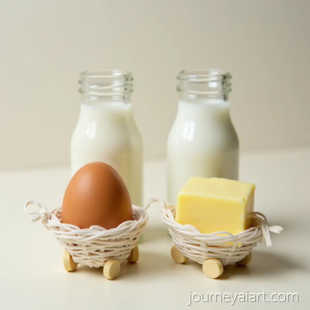 Milk-Eggs-Butter-in-a-Nest-Cart-ArrangementEggs-and-Butter-Arrangement