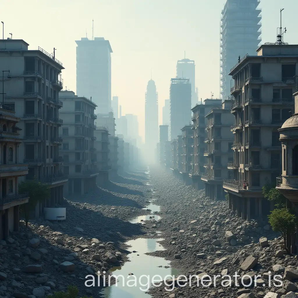 Realistic-Modern-Destroyed-City-with-Buildings-Cut-in-Half-on-the-Street