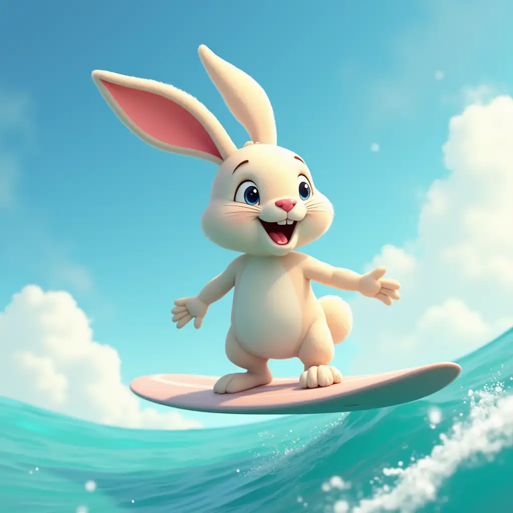 Easter-Bunny-Surfing-on-a-Surfboard-in-Fantasy-Style-Digital-Art