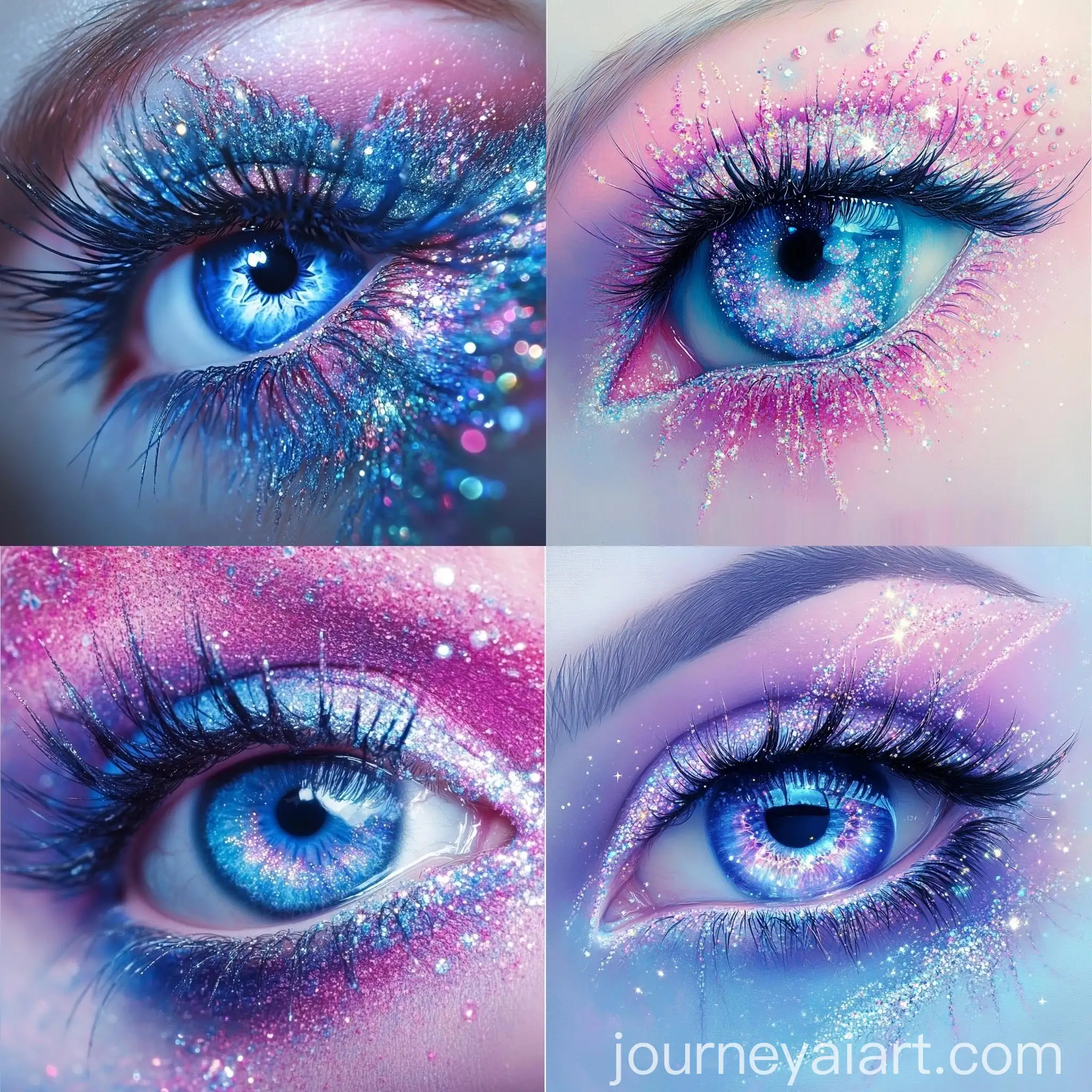 Fantasy-Eye-Art-in-PinkBlue-Palette-with-Sparkles