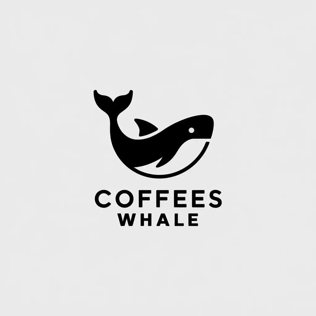 LOGO Design for Coffees Whale Shark and Coffee Symbol with Minimalistic Style for Restaurant Industry