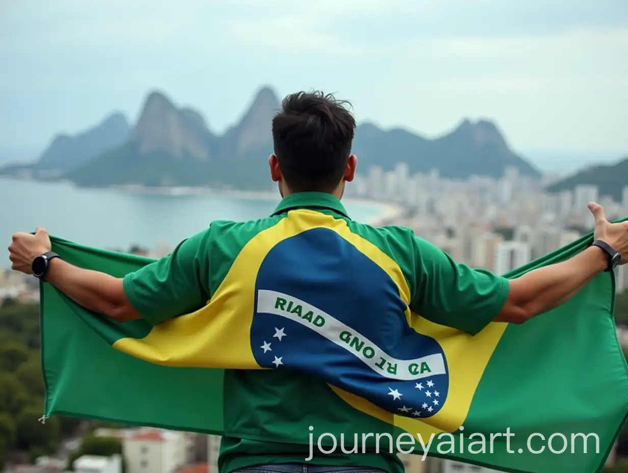 Person-Holding-Brazil-Flag-in-Front-of-Rio-de-Janeiro