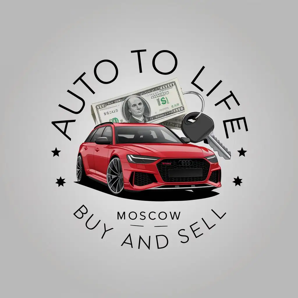 LOGO Design for Auto to Life Red Audi RS6 with Cash and Car Keys