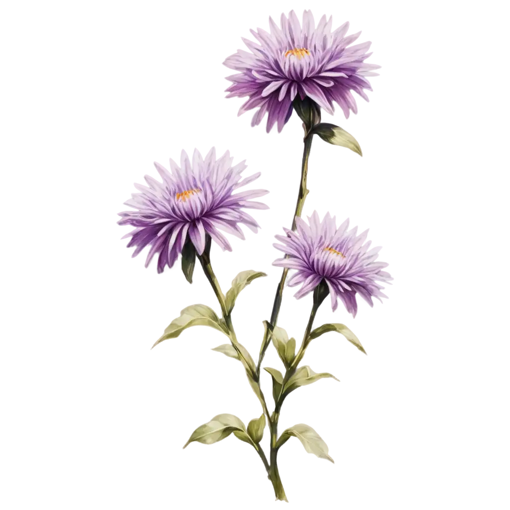 Stunning-Aster-Flower-Painting-HighQuality-PNG-for-All-Your-Needs