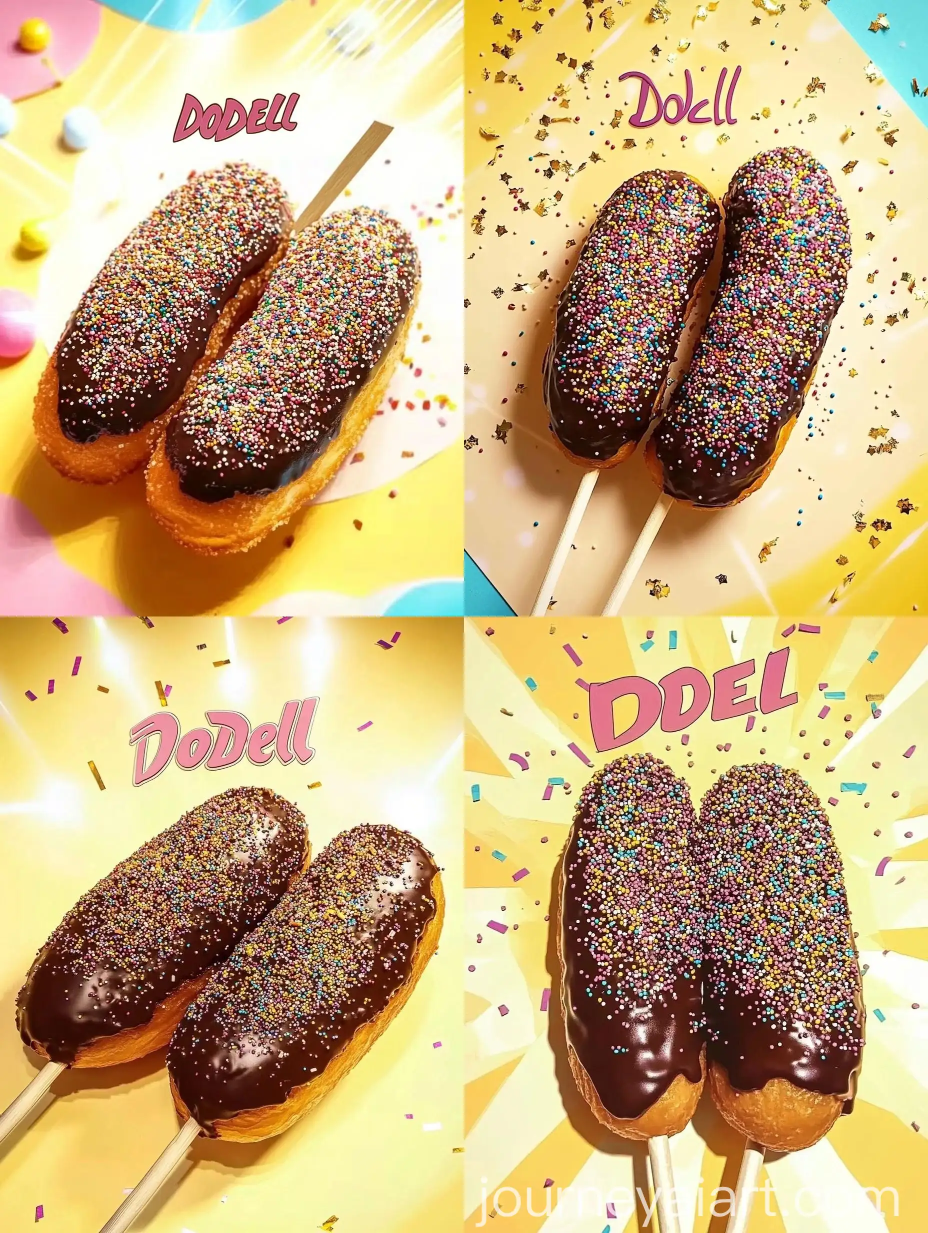 Colorful-Chocolate-Glazed-Donut-with-Sprinkles-and-DoDel-Branding