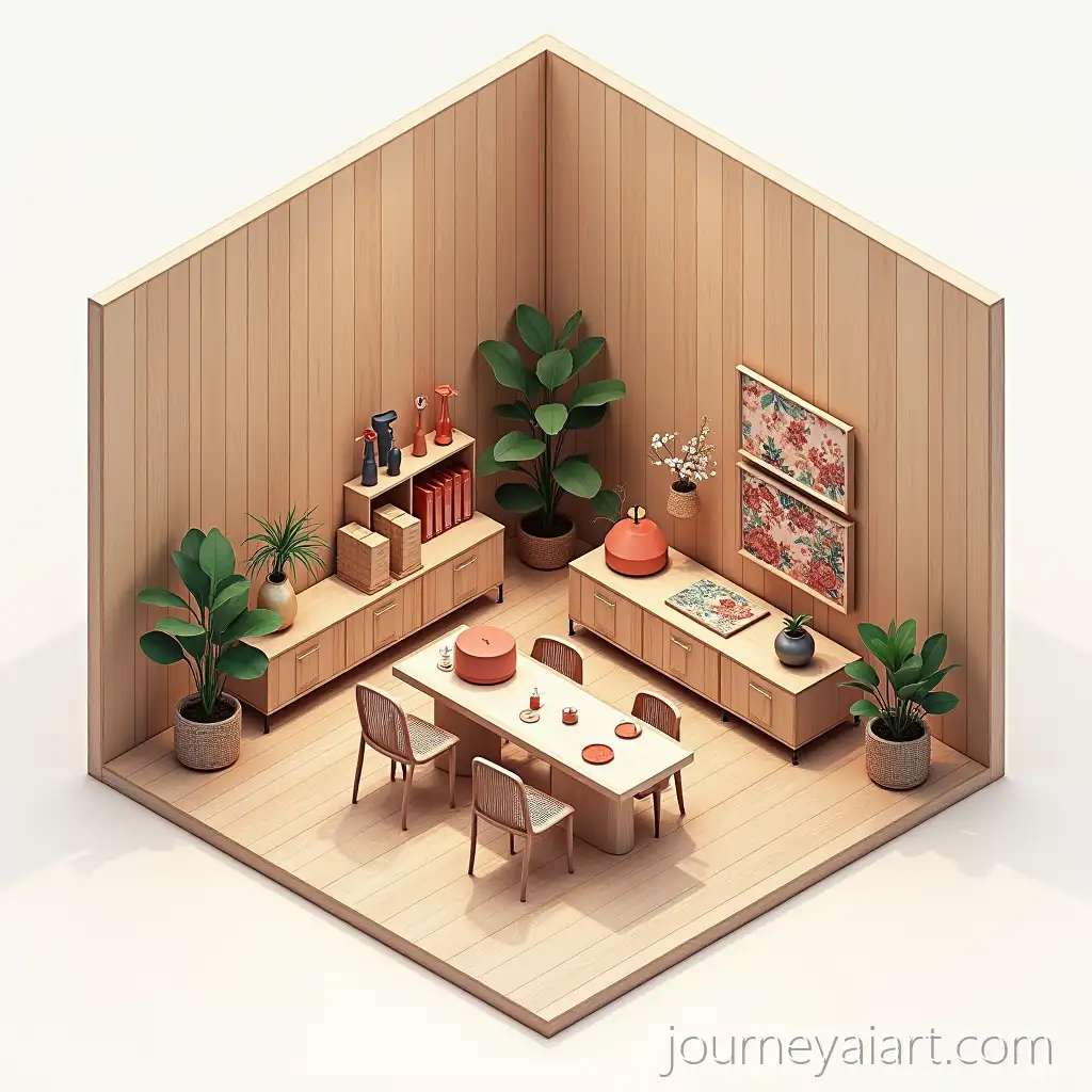 Isometric-Design-of-Custom-BIsometric-giftshop-centerpieceunga-Rampai-Station-with-Malay-Pekan-Sari-Elements-in-Giftshop-Interior