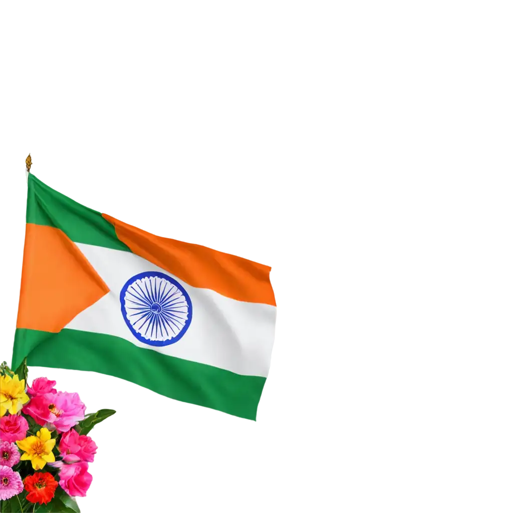 HighQuality-Indian-Flag-and-Flowers-PNG-Image-for-Versatile-Use