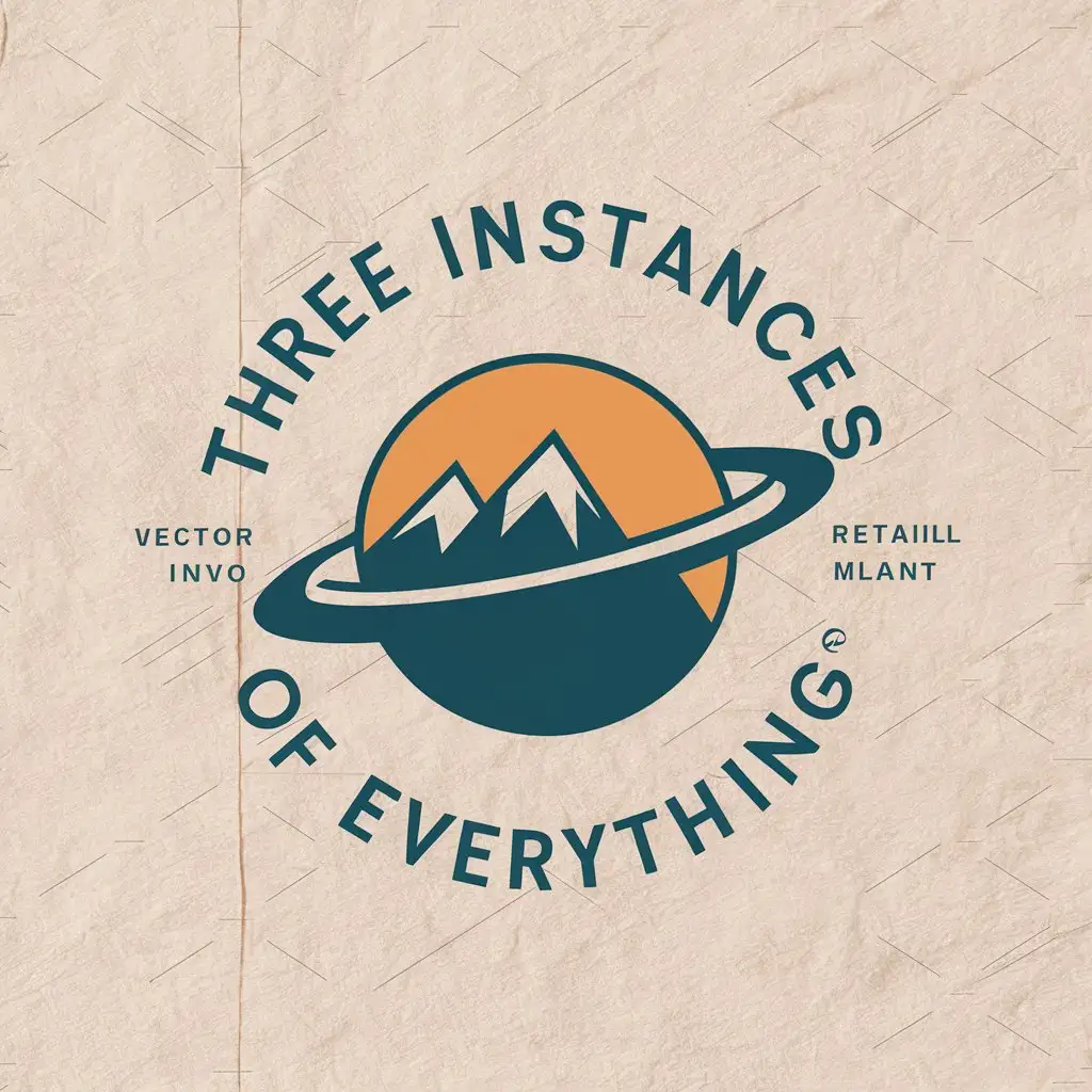 a vector logo design,with the text "three instances of everything", main symbol:universe planet mountain,Moderate,be used in Retail industry,clear background