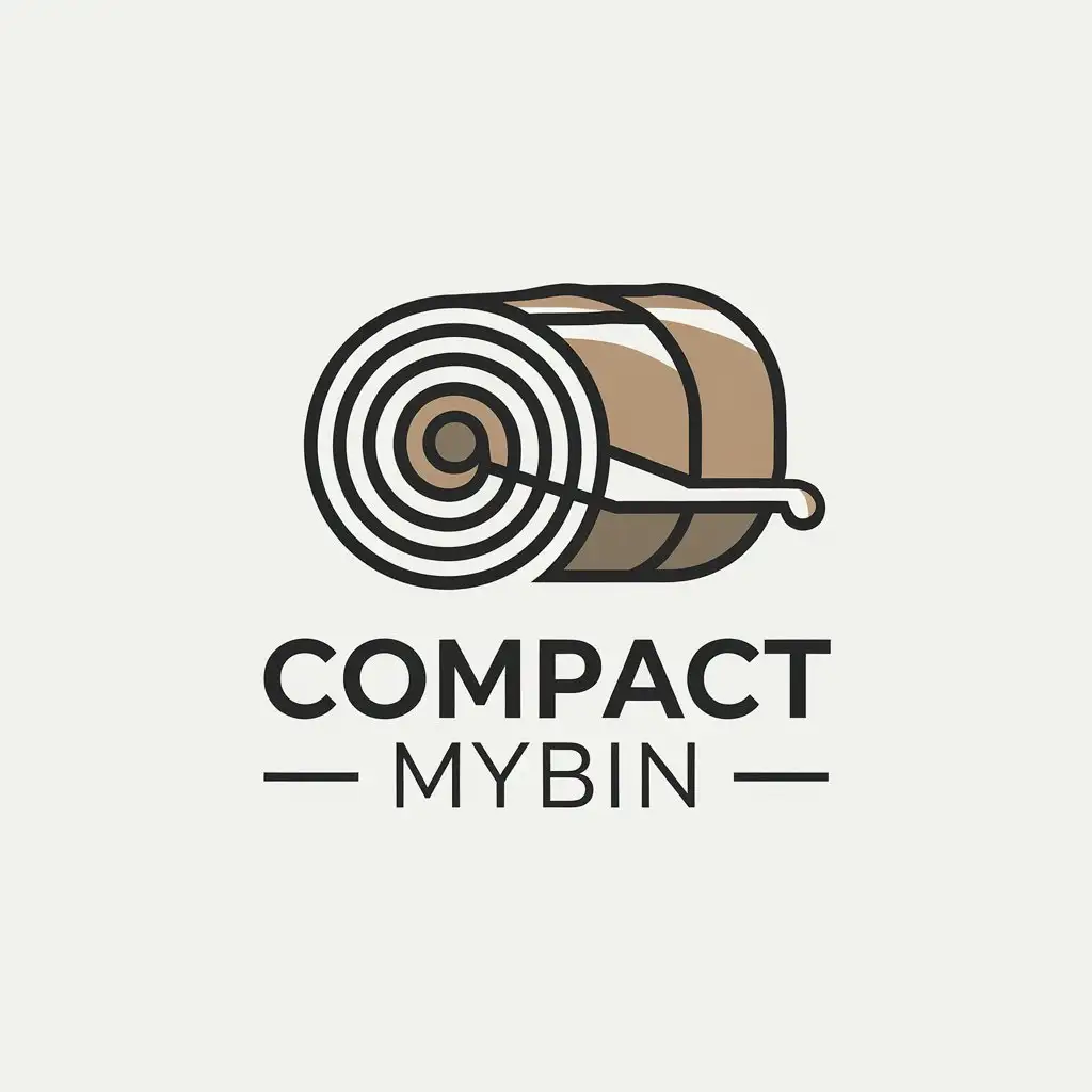 LOGO Design for Compact MyBin Modern Vector Logo with Roll Arm Symbol in Neutral Colors