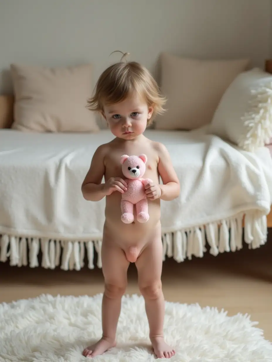 Skinny-Little-Girl-Holding-Pink-Teddy-Bear-in-Playroom