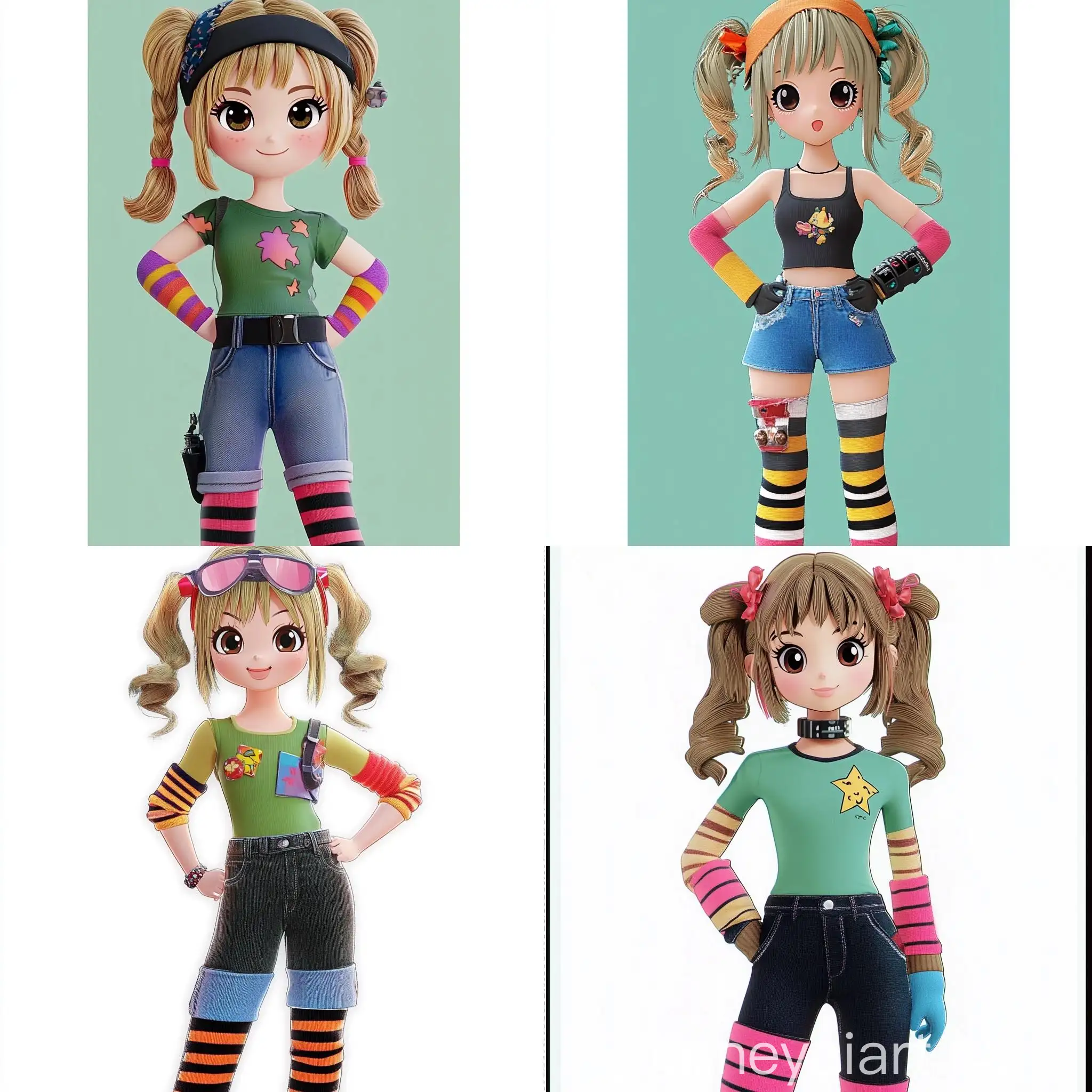 Young-Girl-in-Polly-Pocket-PollyWorld-Art-Style-with-Short-Pigtails-and-Striped-Arm-Warmers