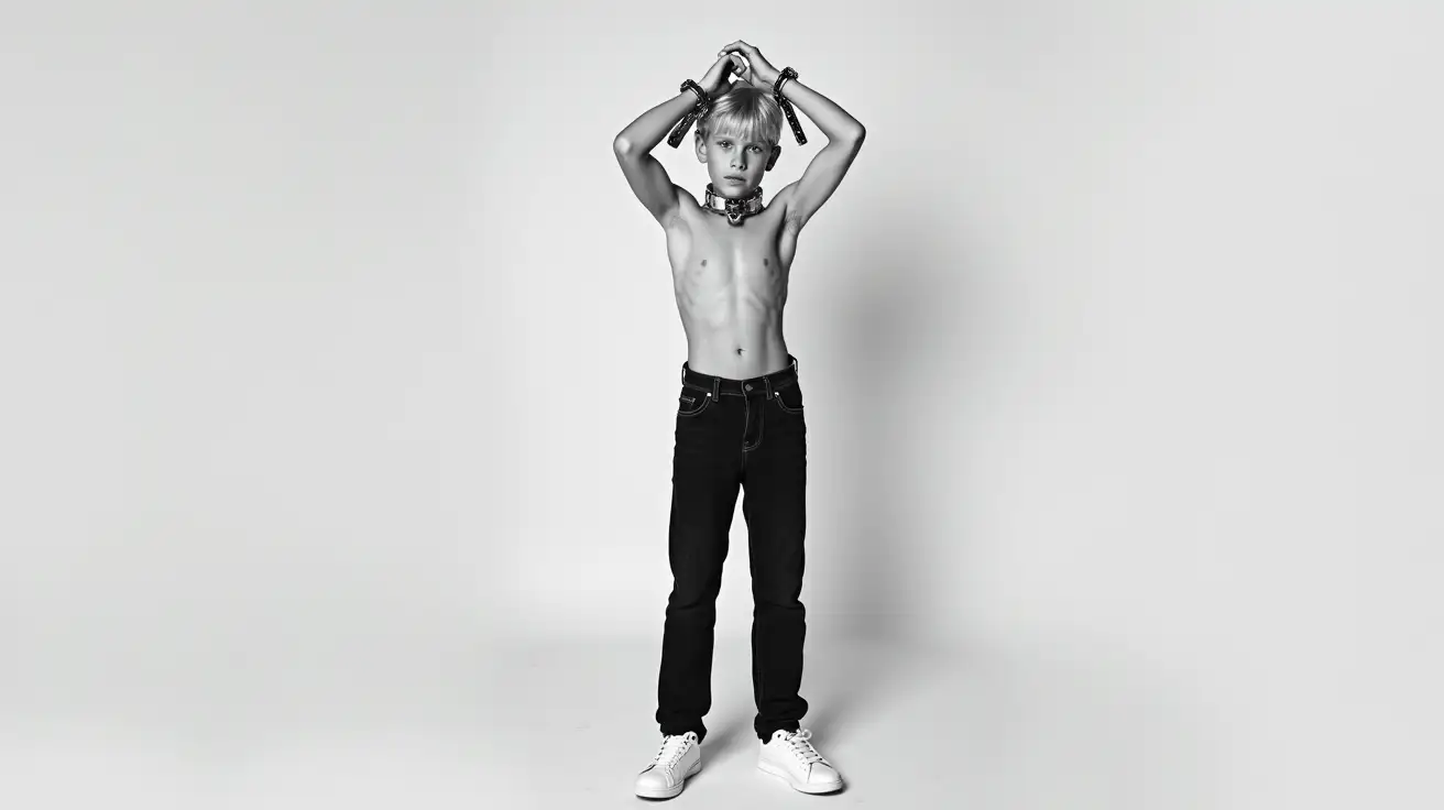 Edgy-Calvin-Klein-Kids-Model-Athletic-Teen-Boy-in-Black-Jeans