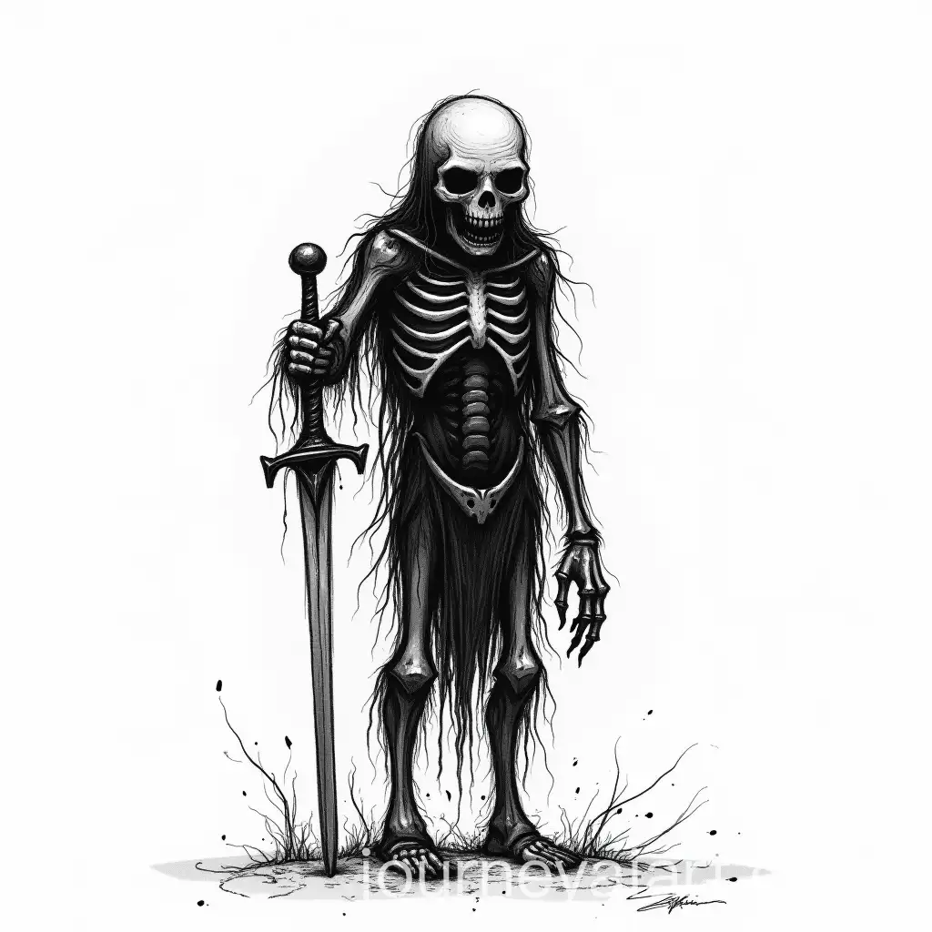 Rough-Line-Drawing-of-aAI-Art-Prompt-Expansion-Creepy-Ghoul-Holding-a-Sword