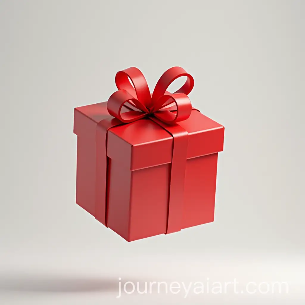 Red-Christmas-Gift-Floating-in-Air-Against-a-Clear-Background