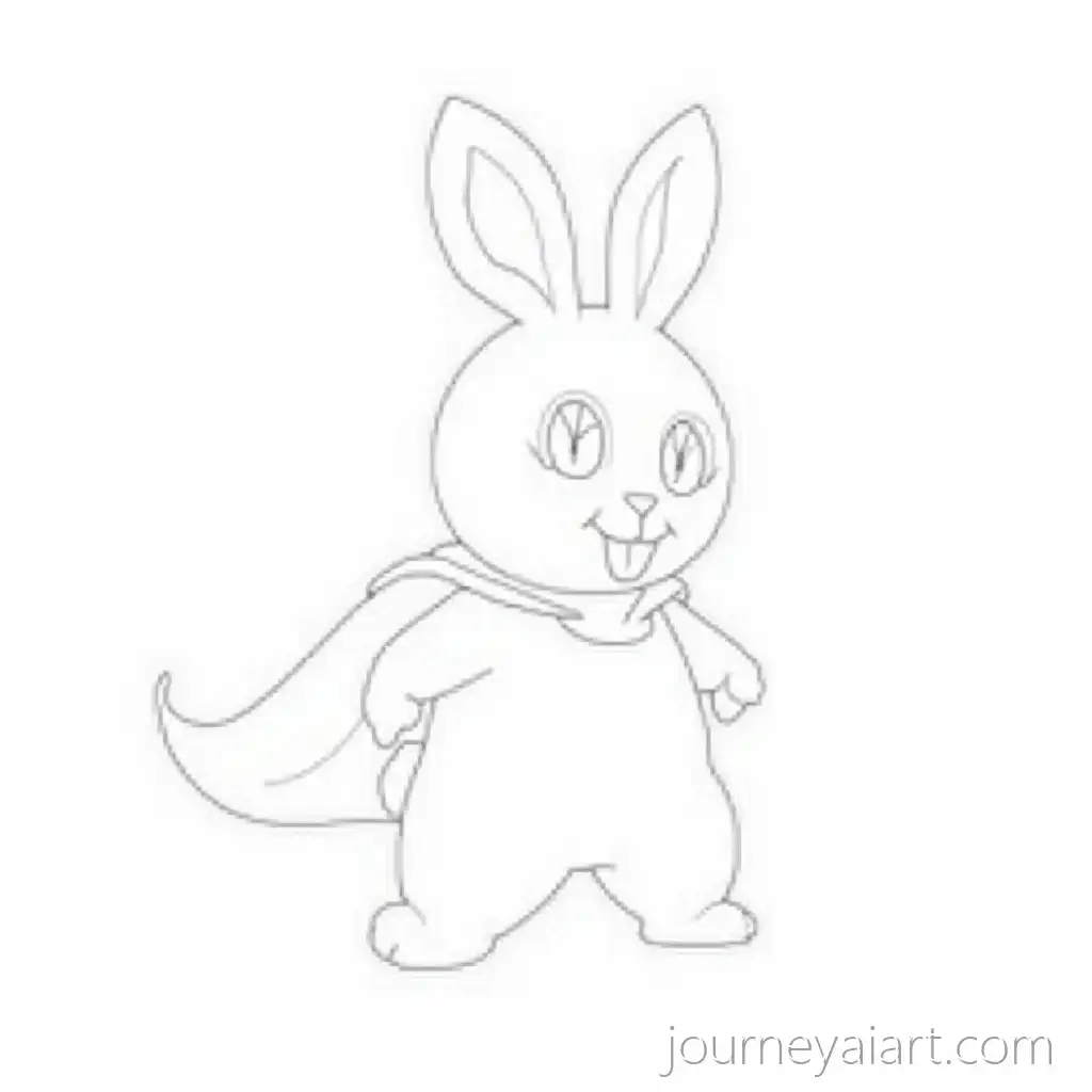 Superhero-Rabbit-LineSuperhero-rabbit-coloring-prompt-Art-for-Coloring-Book