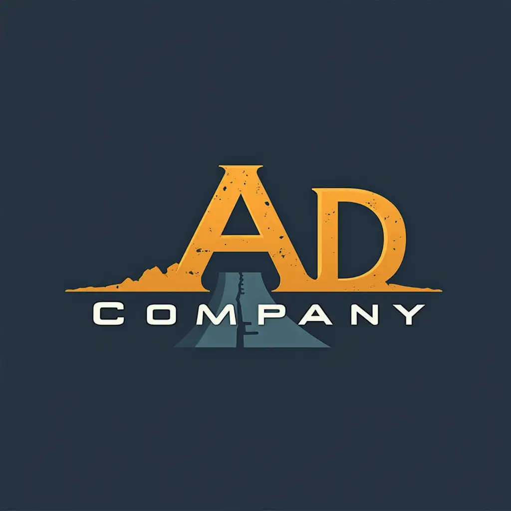 a logo for AD-Company, a company that builds roads and bridges