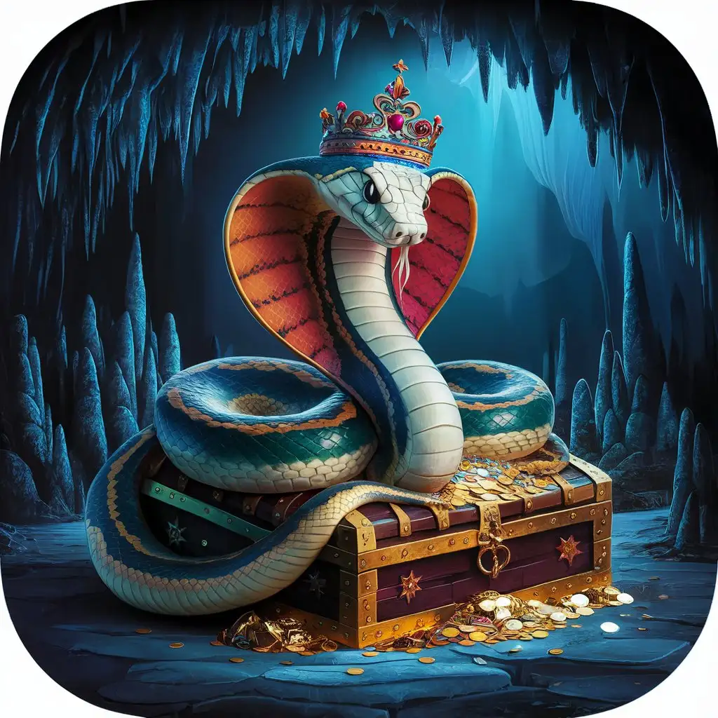 Royal-Snake-Resting-on-Treasure-Chest