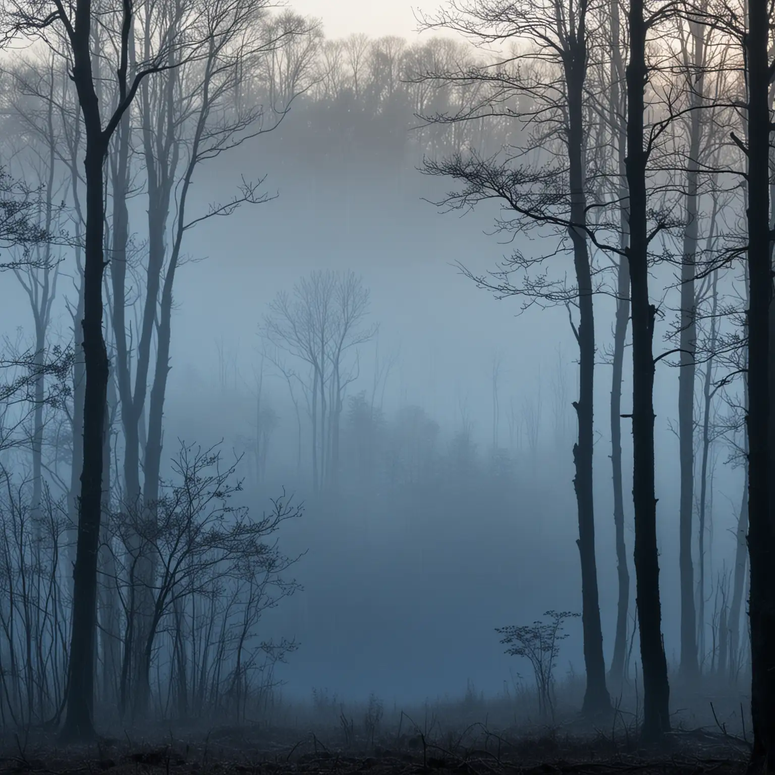 Silhouette-in-Blue-Foggy-Forest-Landscape